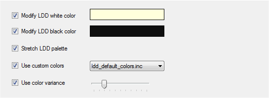 Colors settings tab