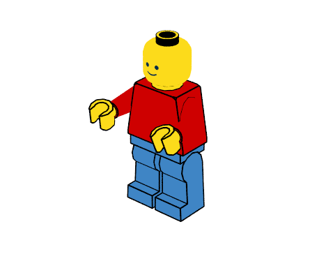 Minifigure with crease outlines