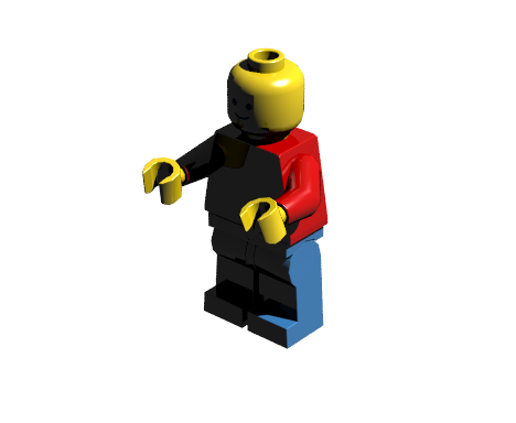 Minifigure illuminated by one light source without ambient light