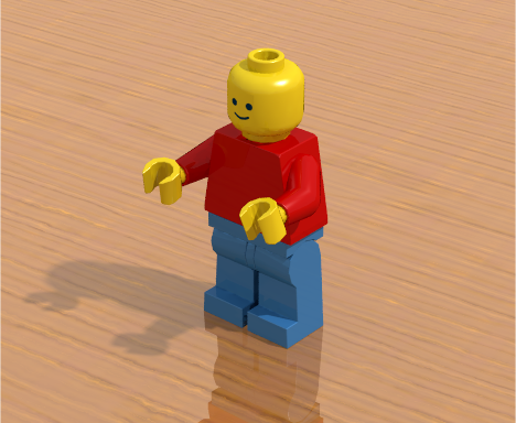 Minifigure rendered using radiosity without HDR image